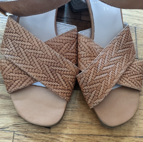 Marroqui Sanchez Woven Leather Sandals w/ Block Heels - Picture 3 of 9